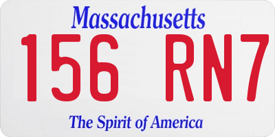 MA license plate 156RN7