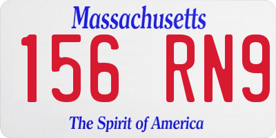MA license plate 156RN9