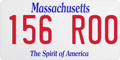 MA license plate 156RO0