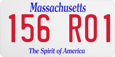 MA license plate 156RO1