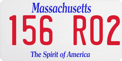 MA license plate 156RO2