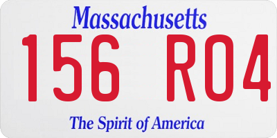 MA license plate 156RO4