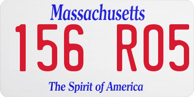 MA license plate 156RO5
