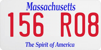 MA license plate 156RO8