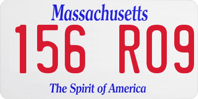 MA license plate 156RO9