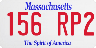 MA license plate 156RP2