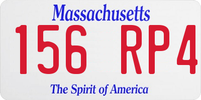 MA license plate 156RP4