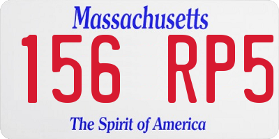 MA license plate 156RP5