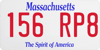 MA license plate 156RP8