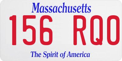 MA license plate 156RQ0