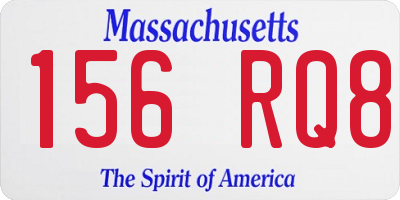 MA license plate 156RQ8