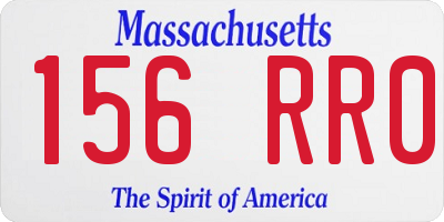 MA license plate 156RR0