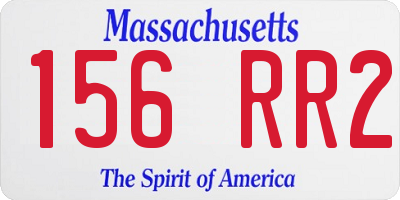 MA license plate 156RR2
