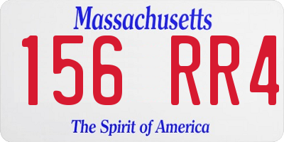 MA license plate 156RR4