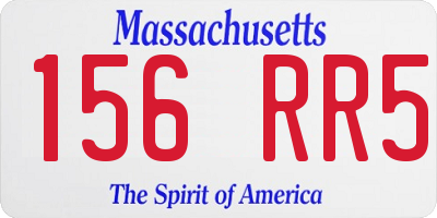 MA license plate 156RR5