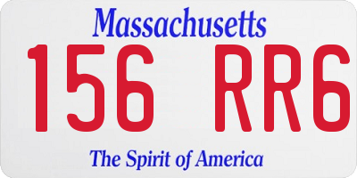 MA license plate 156RR6