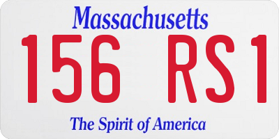 MA license plate 156RS1