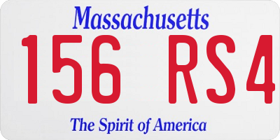 MA license plate 156RS4