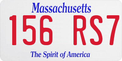MA license plate 156RS7