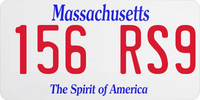 MA license plate 156RS9