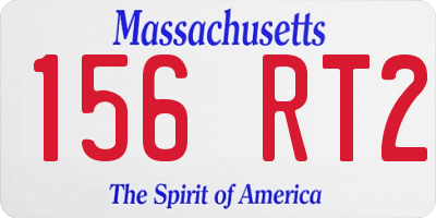 MA license plate 156RT2