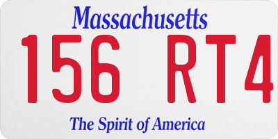 MA license plate 156RT4