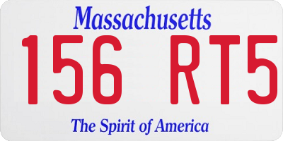 MA license plate 156RT5