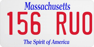 MA license plate 156RU0
