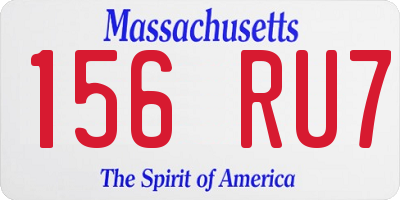 MA license plate 156RU7