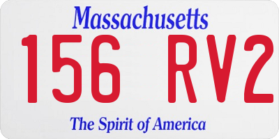 MA license plate 156RV2