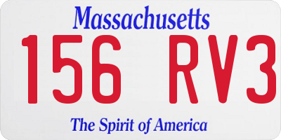 MA license plate 156RV3