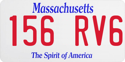 MA license plate 156RV6