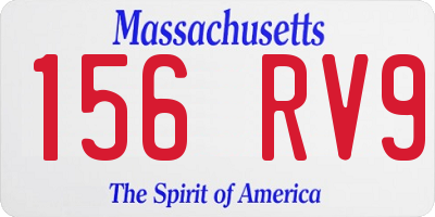 MA license plate 156RV9