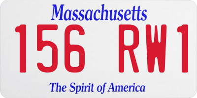 MA license plate 156RW1