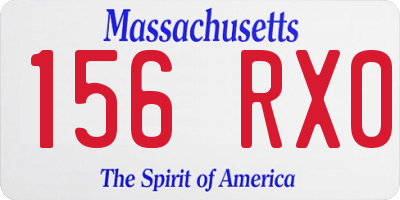 MA license plate 156RX0