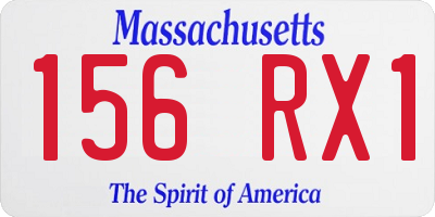 MA license plate 156RX1