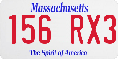MA license plate 156RX3
