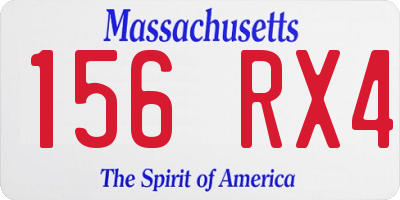 MA license plate 156RX4
