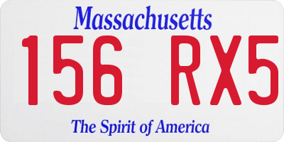 MA license plate 156RX5