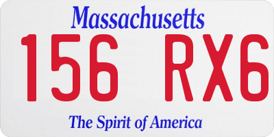 MA license plate 156RX6