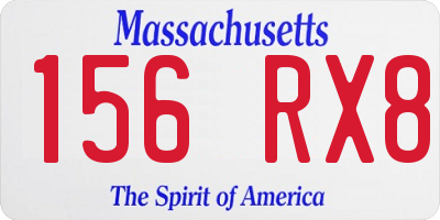 MA license plate 156RX8
