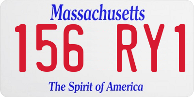 MA license plate 156RY1
