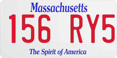 MA license plate 156RY5