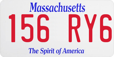 MA license plate 156RY6