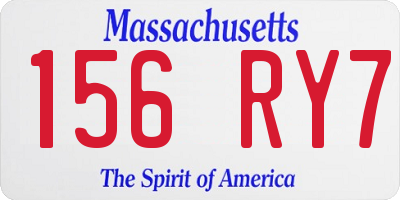 MA license plate 156RY7
