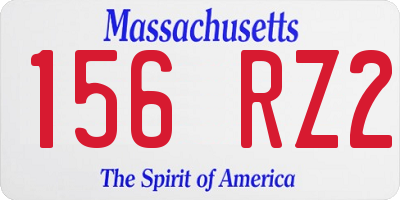 MA license plate 156RZ2