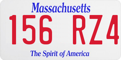 MA license plate 156RZ4