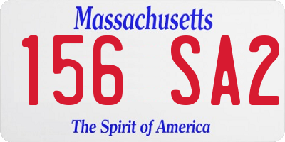 MA license plate 156SA2