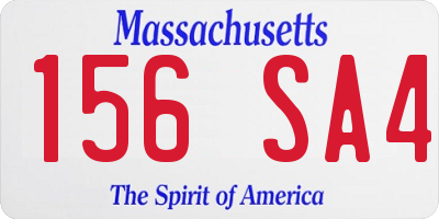 MA license plate 156SA4
