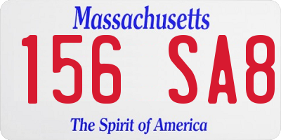 MA license plate 156SA8